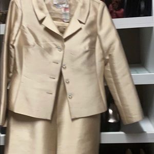 2 piece suit long skirt rose gold